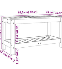 Gartenbank Schwarz 82,5x35x45 cm Massivholz Kiefer