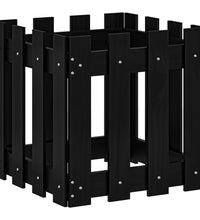 Pflanzkübel Lattenzaun-Design Schwarz 40x40x40 cm Kiefernholz