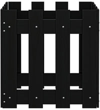 Pflanzkübel Lattenzaun-Design Schwarz 40x40x40 cm Kiefernholz