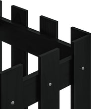 Pflanzkübel Lattenzaun-Design Schwarz 40x40x40 cm Kiefernholz