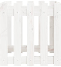 Pflanzkübel Lattenzaun-Design Weiß 50x50x50cm Massivholz Kiefer