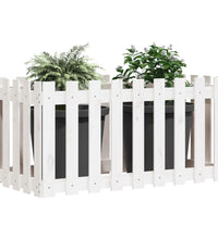 Hochbeet Lattenzaun-Design Weiß 100x50x50 cm Massivholz Kiefer