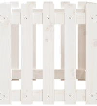 Hochbeet Lattenzaun-Design Weiß 100x50x50 cm Massivholz Kiefer