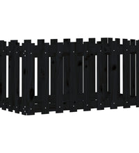 Hochbeet Latten-Design Schwarz 100x50x50 cm Massivholz Kiefer