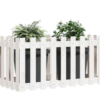 Hochbeet Lattenzaun-Design Weiß 100x50x70 cm Massivholz Kiefer