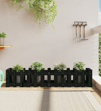 Hochbeet Latten-Design Schwarz 150x30x30 cm Massivholz Kiefer