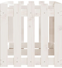 Hochbeet Lattenzaun-Design Weiß 150x50x50 cm Massivholz Kiefer