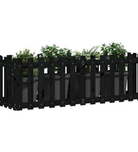 Hochbeet Latten-Design Schwarz 150x50x50 cm Massivholz Kiefer