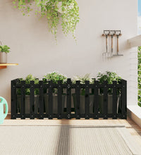 Hochbeet Latten-Design Schwarz 150x50x50 cm Massivholz Kiefer