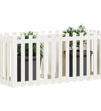 Hochbeet Lattenzaun-Design Weiß 150x50x70 cm Massivholz Kiefer