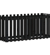 Hochbeet Latten-Design Schwarz 150x50x70 cm Massivholz Kiefer