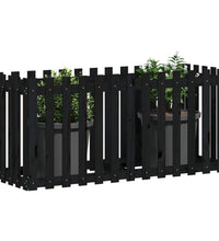 Hochbeet Latten-Design Schwarz 150x50x70 cm Massivholz Kiefer
