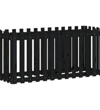 Hochbeet Latten-Design Schwarz 150x50x70 cm Massivholz Kiefer