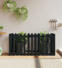 Hochbeet Latten-Design Schwarz 150x50x70 cm Massivholz Kiefer