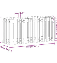 Hochbeet Lattenzaun-Design 150x50x70 cm Massivholz Douglasie