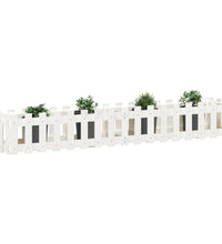 Hochbeet Lattenzaun-Design Weiß 200x30x30 cm Massivholz Kiefer