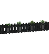 Hochbeet Latten-Design Schwarz 200x30x30 cm Massivholz Kiefer