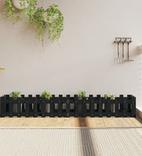 Hochbeet Latten-Design Schwarz 200x30x30 cm Massivholz Kiefer