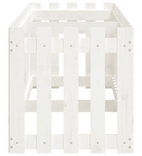 Hochbeet Lattenzaun-Design Weiß 200x50x50 cm Massivholz Kiefer