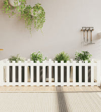 Hochbeet Lattenzaun-Design Weiß 200x50x50 cm Massivholz Kiefer