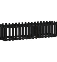Hochbeet Latten-Design Schwarz 200x50x50 cm Massivholz Kiefer