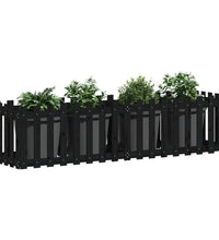 Hochbeet Latten-Design Schwarz 200x50x50 cm Massivholz Kiefer