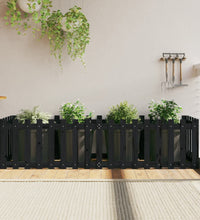 Hochbeet Latten-Design Schwarz 200x50x50 cm Massivholz Kiefer
