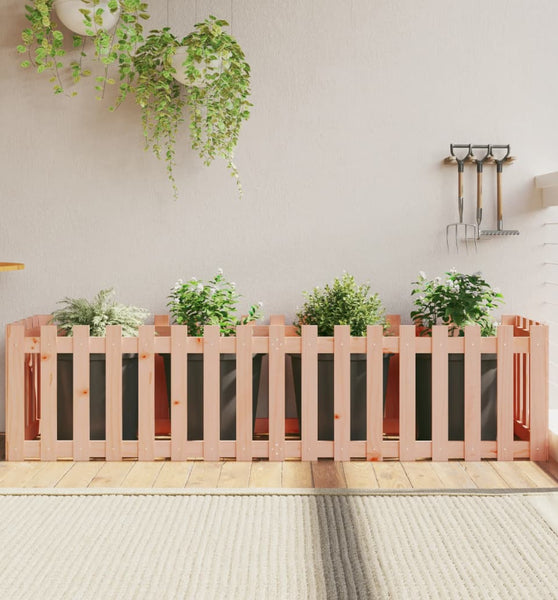 Hochbeet Lattenzaun-Design 200x50x50 cm Massivholz Douglasie