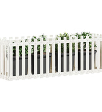 Hochbeet Lattenzaun-Design Weiß 200x50x70 cm Massivholz Kiefer