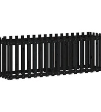 Hochbeet Latten-Design Schwarz 200x50x70 cm Massivholz Kiefer