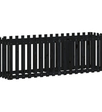 Hochbeet Latten-Design Schwarz 200x50x70 cm Massivholz Kiefer