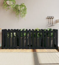 Hochbeet Latten-Design Schwarz 200x50x70 cm Massivholz Kiefer