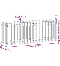 Hochbeet Lattenzaun-Design 200x50x70 cm Massivholz Douglasie