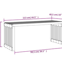 Gartenbank Ausziehbar Schwarz 212,5x40,5x45cm Massivholz Kiefer