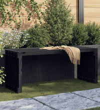 Gartenbank Ausziehbar Schwarz 212,5x40,5x45cm Massivholz Kiefer