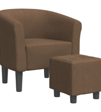 Clubsessel mit Fußhocker Braun Stoff