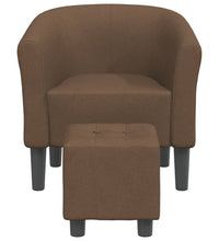 Clubsessel mit Fußhocker Braun Stoff
