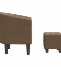 Clubsessel mit Fußhocker Braun Stoff