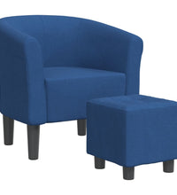 Clubsessel mit Fußhocker Blau Stoff