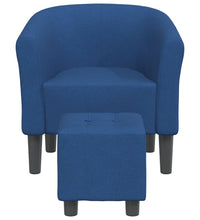 Clubsessel mit Fußhocker Blau Stoff