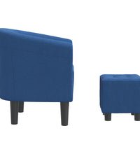 Clubsessel mit Fußhocker Blau Stoff