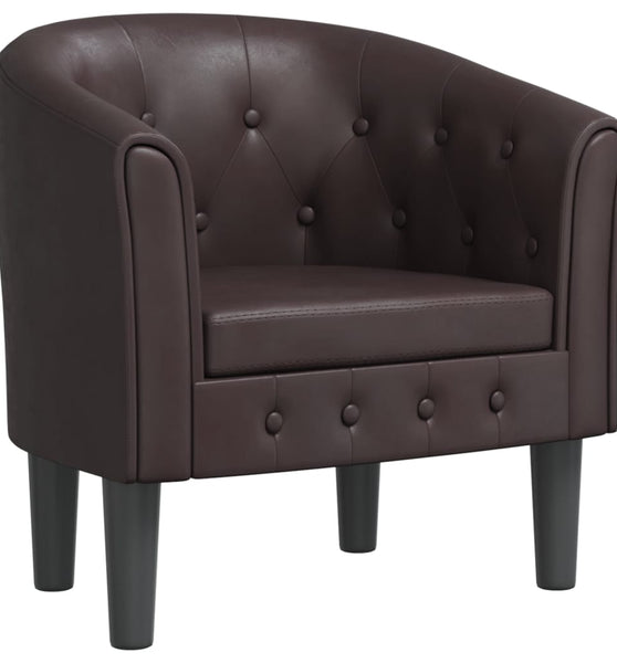 Clubsessel Braun Kunstleder