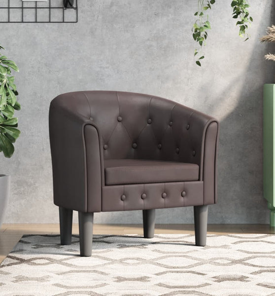 Clubsessel Braun Kunstleder