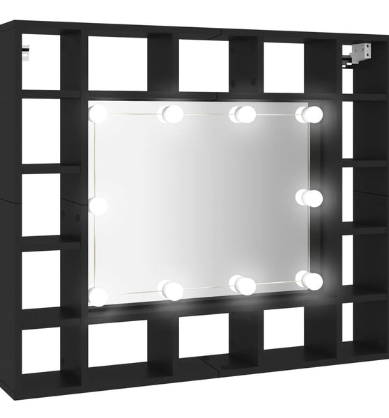 LED-Spiegelschrank Schwarz 91x15x76,5 cm