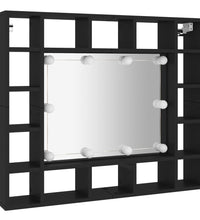 LED-Spiegelschrank Schwarz 91x15x76,5 cm