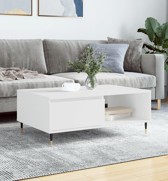 Couchtisch Weiß 90x60x35 cm Holzwerkstoff