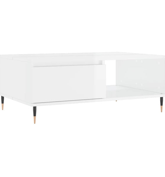 Couchtisch Hochglanz-Weiß 90x60x35 cm Holzwerkstoff