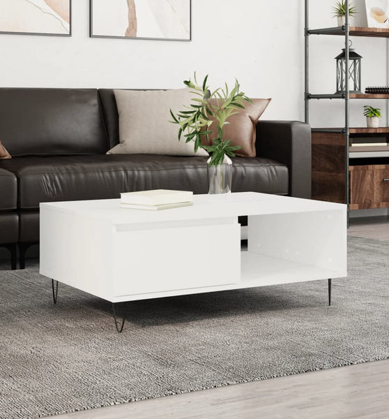 Couchtisch Weiß 90x60x35 cm Holzwerkstoff