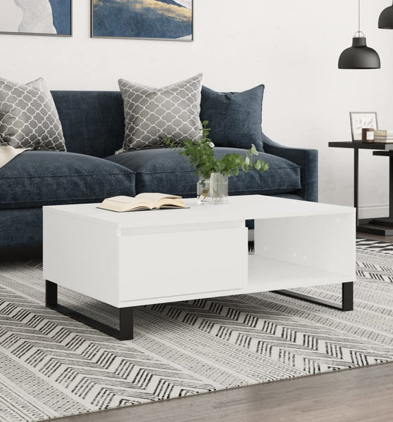 Couchtisch Weiß 90x60x35 cm Holzwerkstoff