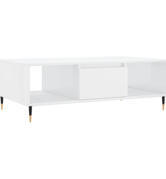 Couchtisch Hochglanz-Weiß 104x60x35 cm Holzwerkstoff